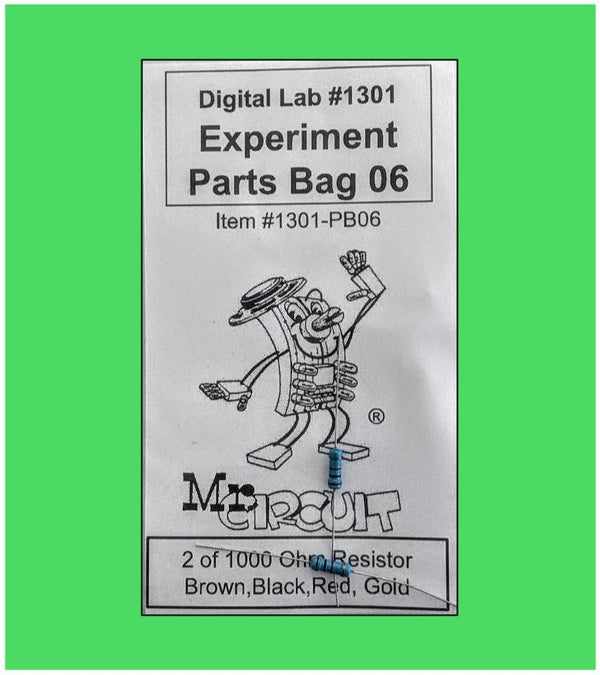 1301-PB06 Bag#6 for Mr Circuit Lab 3 ** Two (2) 1000 Ohm Resistors
