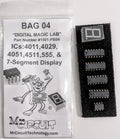 1501-PB04 - Bag #04 - Five Integrated Circuits and one 7-Segment Display FOR LAB 5