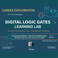 Mr Circuit Lab 3 (#1301-LAB) Basic Digital Logic Gates for STEM students and future Robotics Engineers and Technicians. This is what is inside computers, cell phones, tablets, etc. These are the building blocks for all computers and controllers.