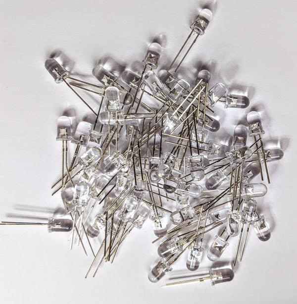 Clear (White) LEDs T 1 3/4 diffused - Pack of 50 - (06005-50)