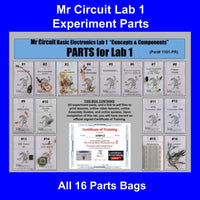 Mr Circuit Lab 1 (#1101-LAB) World's Most Popular CTE Basic Electronics Hands-On Learning Lab  - 1000's Sold!  -  Made in the USA for STEM students and future Robotics, Engineering, and Drone Technicians. Comes in white box 12x9x2.5 inches.