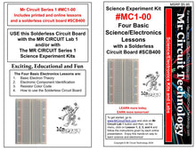 Load image into Gallery viewer, &lt;center&gt;MC1-00 * * Mr Circuit Science * * Experiment Kit&lt;br&gt; &quot;Four Basic Lessons&quot; with Solderless CB&lt;br&gt;&lt;font color = red&gt; This low-cost science/electronics experiment is convenient, easy to use, and exciting. &lt;/font color&gt;&lt;/center&gt;
