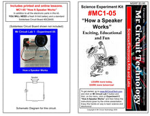 Load image into Gallery viewer, &lt;center&gt;MC1-05 * * Mr Circuit Science * * Experiment Kit&lt;br&gt; &quot;How a Speaker Works&quot; &lt;br&gt;&lt;font color = red&gt; This low-cost science/electronics experiment is convenient, easy to use, and exciting. &lt;/font color&gt;&lt;/center&gt;
