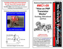 Load image into Gallery viewer, &lt;center&gt;MC1-09 * * Mr Circuit Science * * Experiment Kit&lt;br&gt; &quot;How a PNP Transistor Works&quot; &lt;br&gt;&lt;font color = red&gt; This low-cost science/electronics experiment is convenient, easy to use, and exciting. &lt;/font color&gt;&lt;/center&gt;
