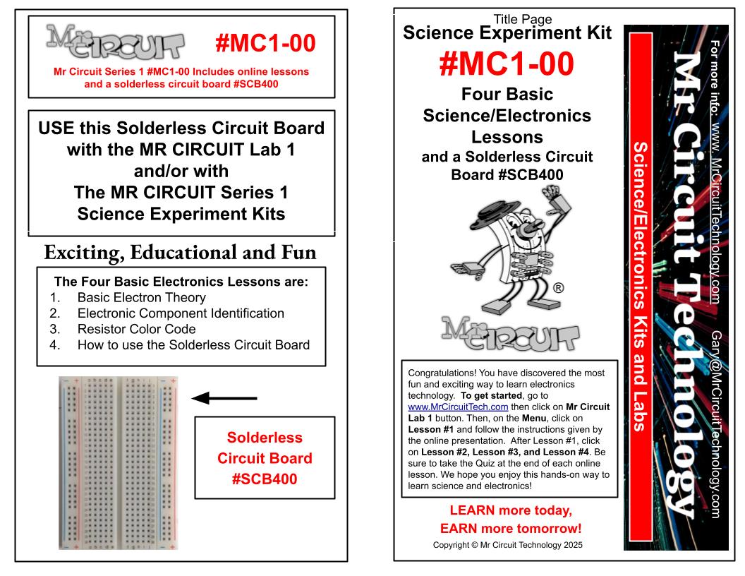 Mr Circuit MC1-WS-01 - WORKSHOP #01 Basic Electronics "Concepts and Co ...