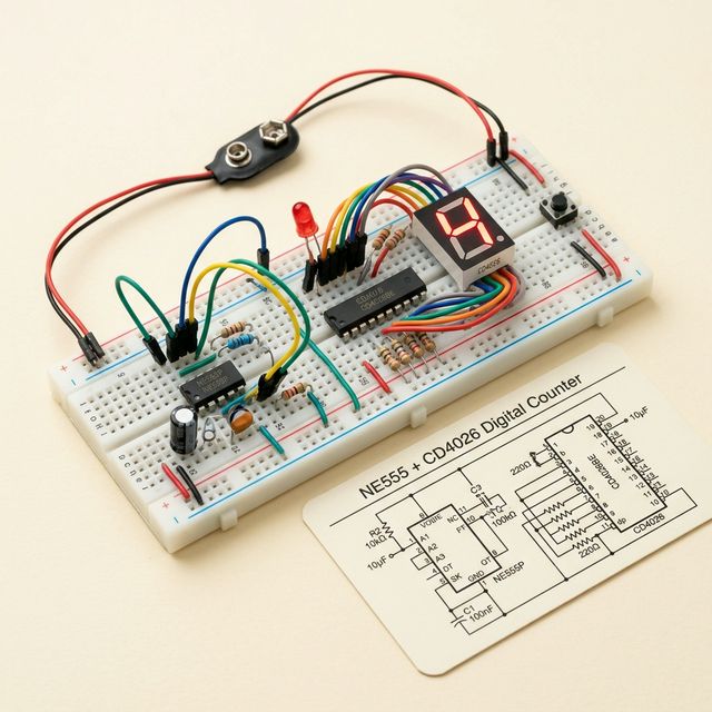 Digital electronics, counters, timers, and displays