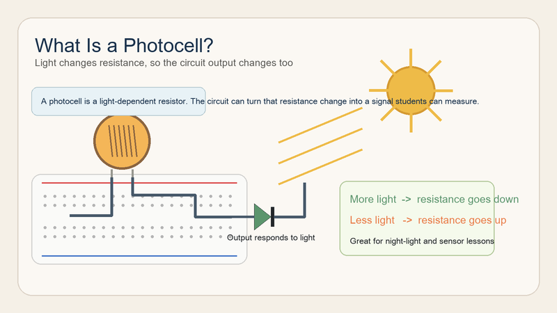 Robot light sensor pointed at a dark line and a bright surface while the robot adjusts direction