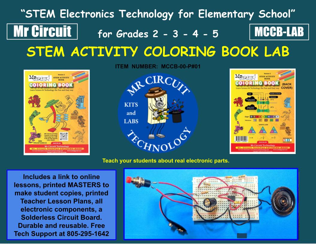 MCCB-LAB -  Mr Circuit Basic Electronics Coloring Book Lab for Elementary School and Montessori Students