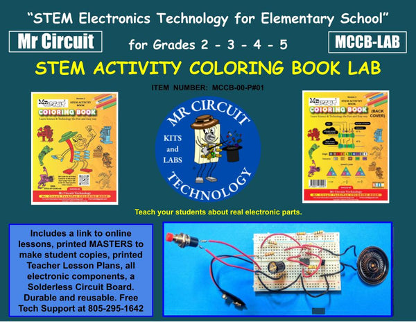 MCCB-LAB -  Mr Circuit Basic Electronics Coloring Book Lab for Elementary School and Montessori Students