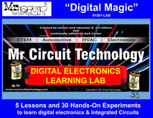 Load image into Gallery viewer, &lt;b&gt;Mr Circuit Digital Electronics Lab  &quot;Digital Magic&quot;&lt;/b&gt; (#1501-LAB) &quot;Fundamentals of Digital Electronics Concepts&quot; for STEM and Future Robotics Engineers and Technicians, hands-on skill-based student-directed with cloud-based multimedia. &quot;LMS friendly&quot;
