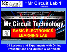 Load image into Gallery viewer, &lt;b&gt;Mr Circuit Lab 1 &lt;/b&gt; (#1101-LAB) Basic Electronics STEM Lab for Grades 7-12 - Low-Cost Lab for future Robotics Engineers and Technicians &amp; HAM Radio. &lt;br&gt; Only $39 each.
