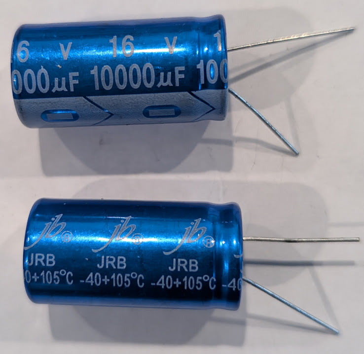 Electrolytic Capacitor — 10000uF 16V 18x35mm 105° JRB - - QTY 1 ea