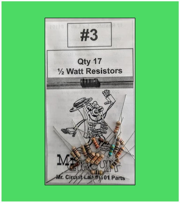 1101-PB03 Bag#3 for Mr Circuit Lab 1 ** Seventeen (17) Resistors for experiments