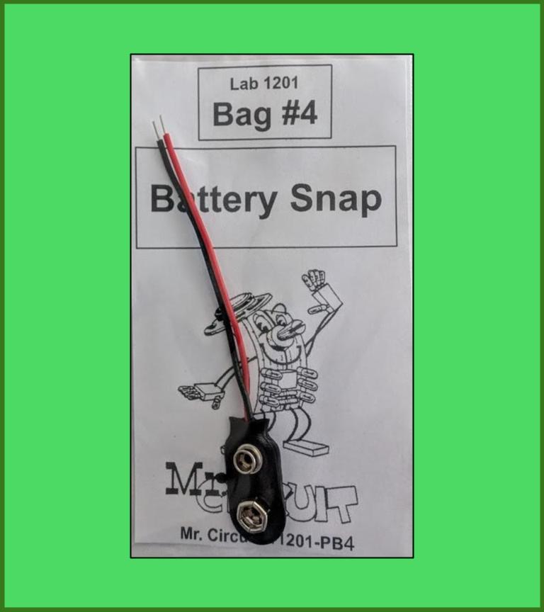 1201-PB4 Parts Bag #4 for Lab 2 - One 9V Battery Snap