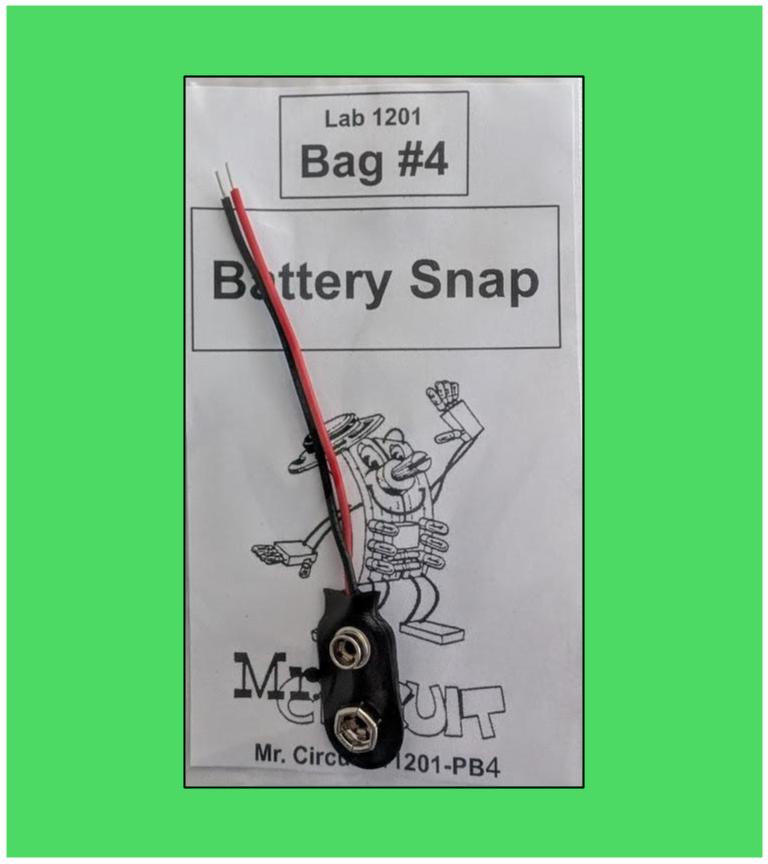 1201-PB4 Parts Bag #4 for Lab 2 - One 9V Battery Snap