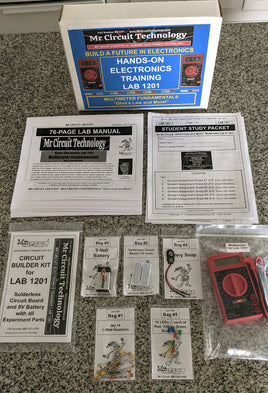 Mr Circuit Lab 2  (#1201-LAB) Learn Electronics Troubleshooting. Created for future electronic technicians in the fields of Robotics, Drones, Automotive, and Engineering Technology - Includes 80-Page Manual and Online Lessons