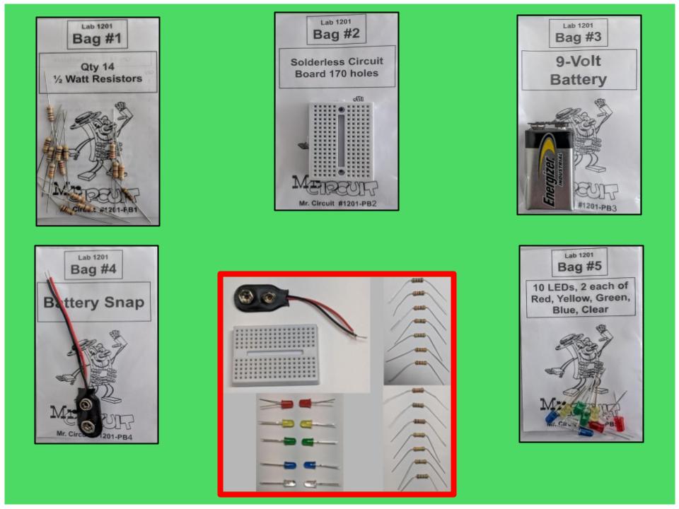 1201-PARTS - Mr. Circuit Lab 2 COMPLETE SET OF PARTS FOR LAB 2