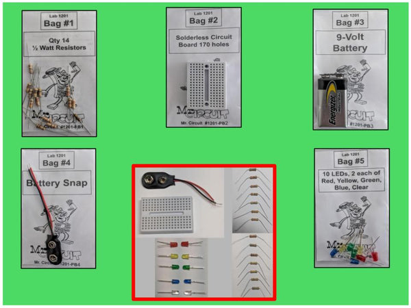 1201-PARTS - Mr. Circuit Lab 2 COMPLETE SET OF EXPERIMENT PARTS FOR LAB 2