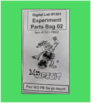 1301-PB02 Bag#2 for Mr Circuit Lab 3 ** Four (4) N/O Pushbutton Switches (PC mount)