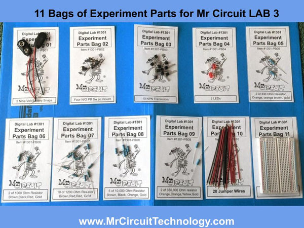 1301-PARTS - Complete set of EXPERIMENT PARTS Mr. Circuit Lab 3 FOR LAB 3