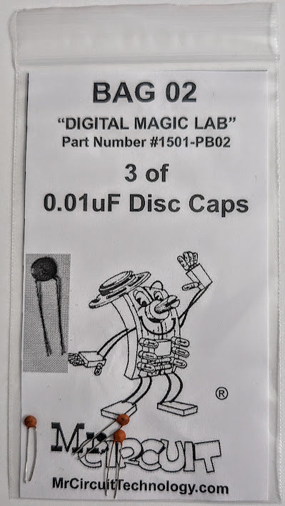 1501-PB02 - Bag #02 - Three of 0.01uF Disc capacitors FOR LAB 5