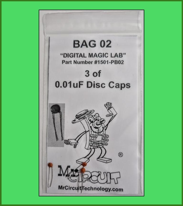 1501-PB02 - Bag #02 - Three of 0.01uF Disc capacitors For LAB 5