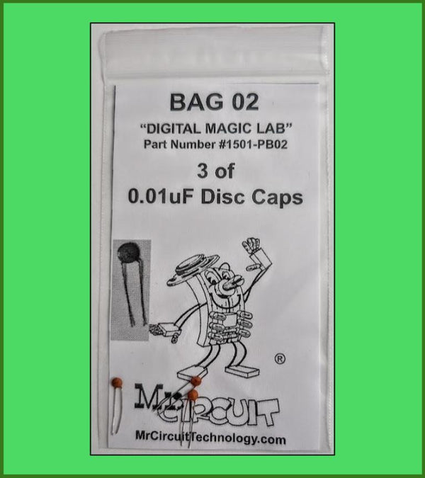 1501-PB02 - Bag #02 - Three of 0.01uF Disc capacitors For LAB 5