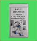 1501-PB03 - Bag #03 - Three Radial electrolytic capacitors  For LAB 5