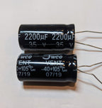 Electrolytic Capacitor — 2200uF 35V 13x27mm - QTY 1 ea