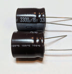 Electrolytic Capacitor — 3300uF 16V 18x20mm - QTY 1 ea