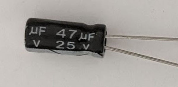Electrolytic Capacitor — 47 uF 25V 5x11mm - Qty of 1
