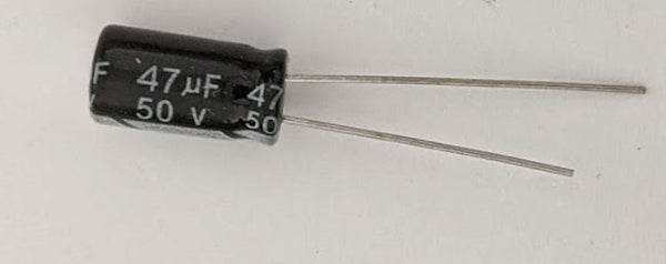 Electrolytic Capacitor — 47uF 50V 6x11mm  - QTY of 1