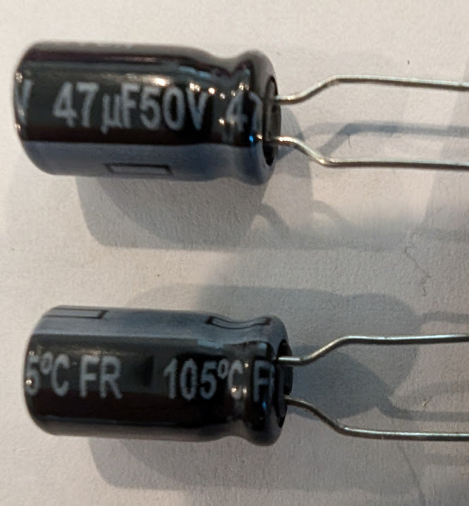 Electrolytic Capacitor — 47uF 50V 6.3x11.2mm PANA - QTY of 1