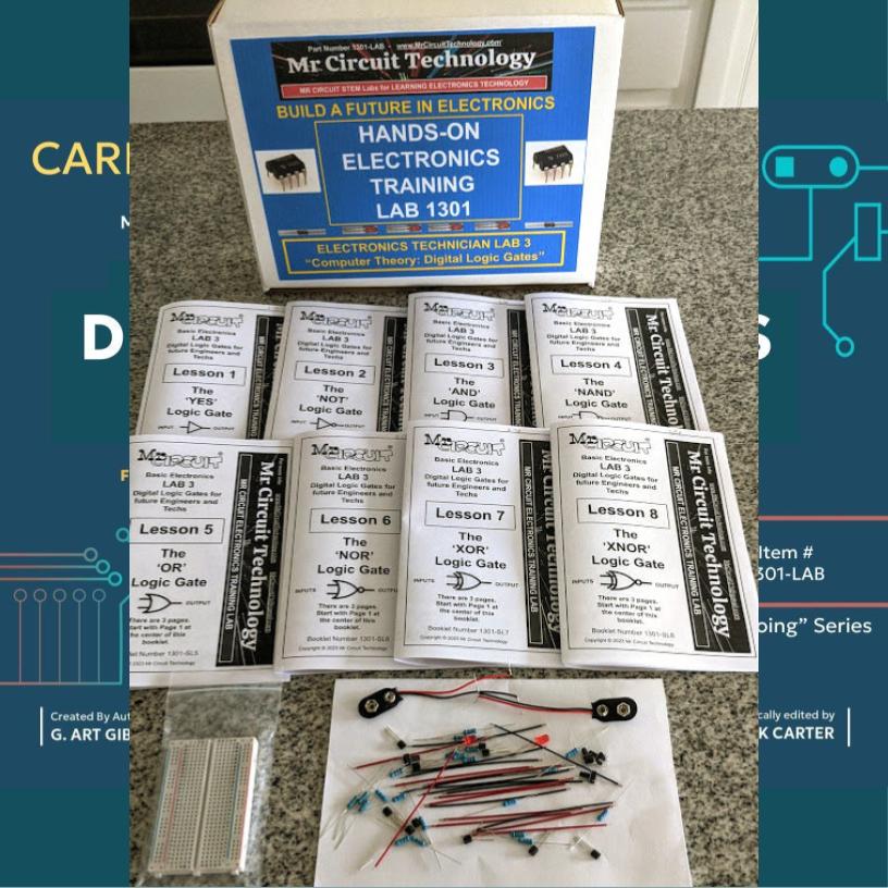Mr Circuit Lab (#1301-LAB) Basic Digital Logic Gates for STEM students and future Robotics Engineers and Technicians. This is what is inside computers, cell phones, tablets, etc. These are the building blocks for all computers and controllers.
