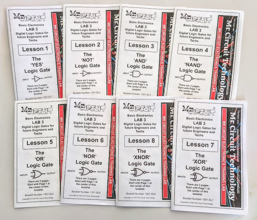 1301-MAN - Set of BOOKLETS for MR CIRCUIT EXPERIMENT LAB 3 "Digital Logic Gates" for STEM and CTE Students | Printed in USA