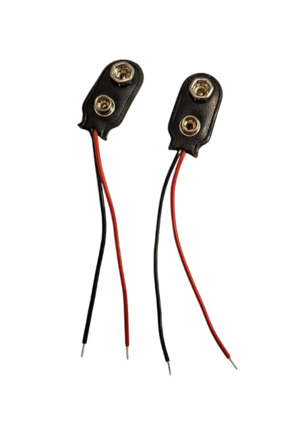 9-Volt BATTERY SNAPS 3-inch SOLID leads for Solderless Circuit Board - (Pack of 2) FREE SHIPPING