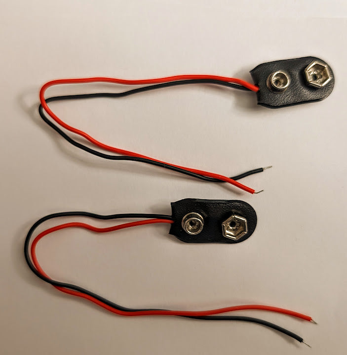 9-Volt BATTERY SNAPS 6-inch stranded leads for soldering - Pack of 2