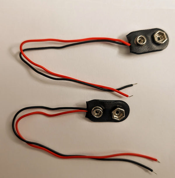 9-Volt BATTERY SNAPS 6-inch STRANDED leads for soldering - (Pack of 2) FREE SHIPPING