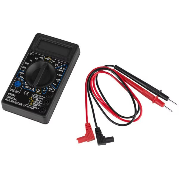 1201-MM-B DIGITAL MULTIMETER color black with test leads and battery