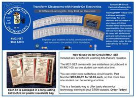 MC1 - SET * All 32 kits - Now you can offer Mr Circuit Hands-On Basic Electronics Training for STEM students for only $164 per classroom set.