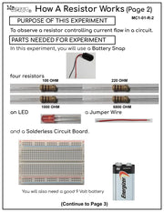 Mr Circuit Lab #1 - 34 Amazing Lesson Plans to teach Basic Electronics for STEM - this is a downloadable pdf file so you can print as many as you need for your students