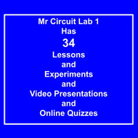 Mr Circuit Lab 1 (#1101-LAB) World's Most Popular CTE Basic Electronics Hands-On Learning Lab  - 1000's Sold!  -  Made in the USA for STEM students and future Robotics, Engineering, and Drone Technicians. Comes in white box 12x9x2.5 inches.