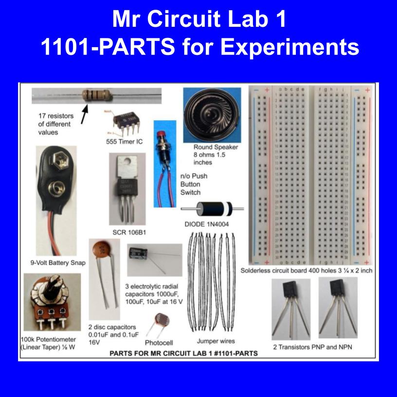 <b>Mr Circuit Lab</b> (#1101-LAB) Basic Electronics STEM Lab for Grades 7-12 - Low-Cost Lab for future Robotics Engineers and Technicians & HAM Radio. <br> Only $39 each.