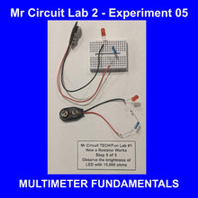 Load image into Gallery viewer, &lt;b&gt;Mr Circuit Lab 2&lt;/b&gt;  (#1201-LAB)    Basic Electronics Troubleshooting  for STEM students. - Multimeter included - For future Engineers and Technicians.  Includes online video presentations, quizzes, and step by step instructions.
