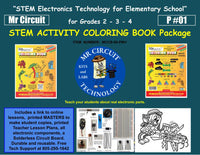MCCB-00-PAK Mr Circuit Basic Electronics Coloring Book Package for Elementary School and Montessori Students