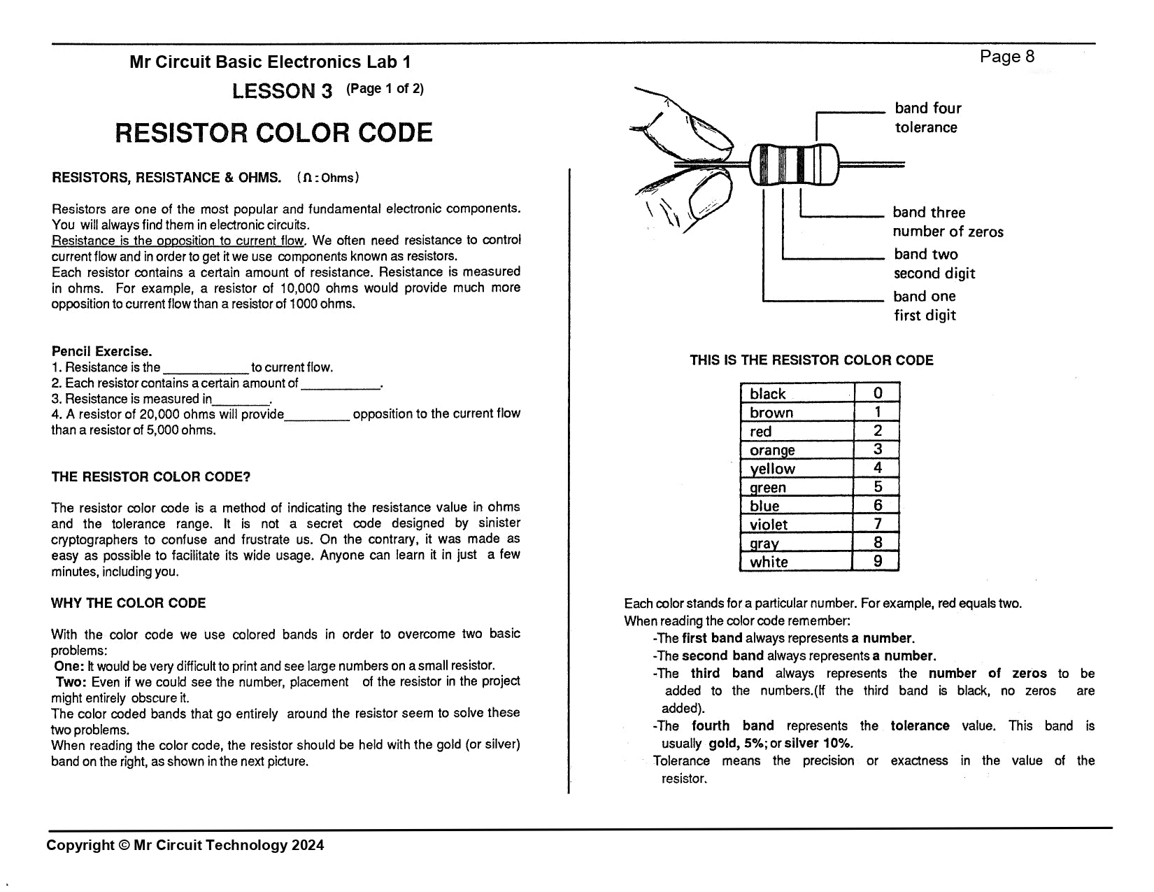 MC1-00 * * Mr Circuit Science * * Experiment Kit "Four Basic Lessons" with Solderless CB This low-cost science/electronics experiment is convenient, easy to use, and exciting.