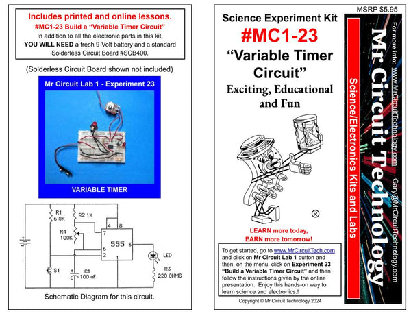 MC1-23  Mr Circuit Science  Experiment Kit "Variable Timer Circuit"
