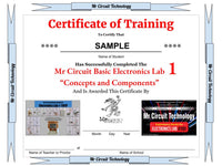 1101-P Mr Circuit Lab 1 - "Basic Electronics Experiments" In plastic 8.5"x11" 4 mil durable resealable bag - Electronics instruction FOR FUTURE Robotics ENGINEERS AND TECHNICIANS