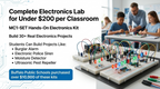 MC1-SET  This is Lab 1 organized into 32 unique REUSABLE solderless experiment kits - Think of it! Now you can offer Lab 1 Basic Electronics  training to all of your students for Only $164.00 per CLASSROOM | Made in USA (#MC1-SET)